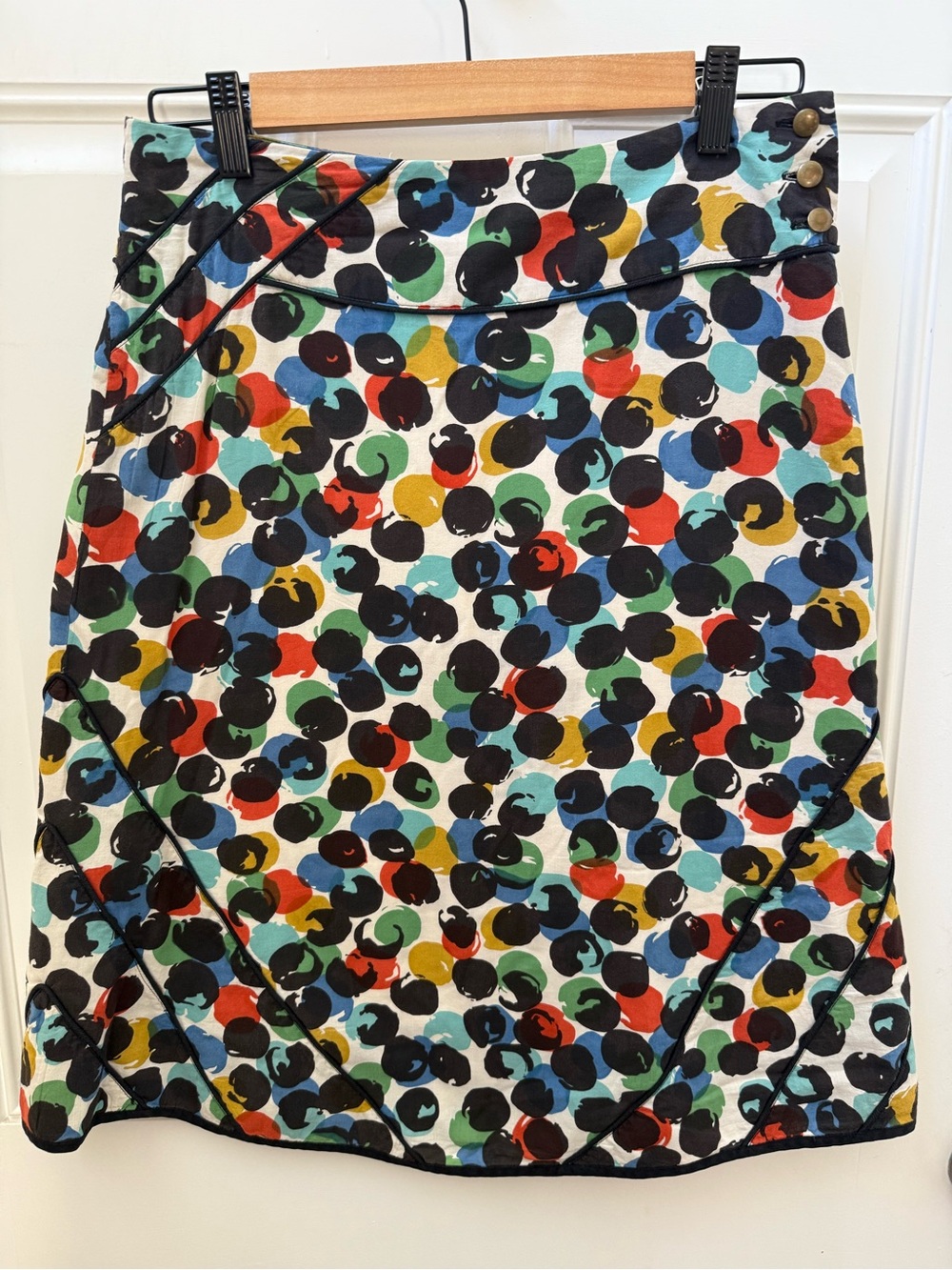 Edme & Esyllte Multicolor Polka Dot Cotton Blend Skirt